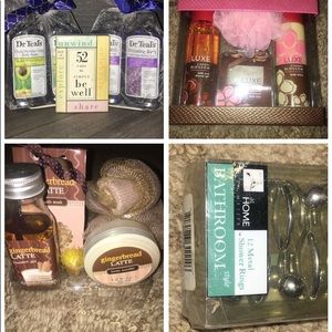 Bathroom soaps, lotions, shower rings and more